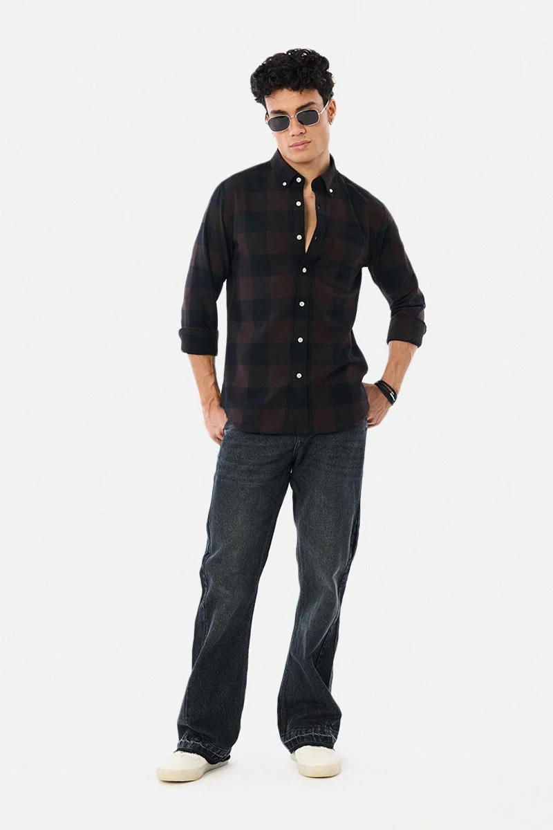 SNITCH Light Weight Flannel Slim Fit Checks Shirt
