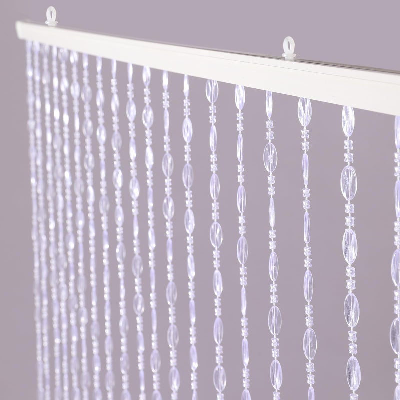 Bolo.ban Boloban Clear Plastic Beaded Curtains for Doorways Window Beaded Drapes Indoor Divider Screen Partition Living Room Bedroom 20 Beads Strands Bathroom Cover Home Hanging Decoration