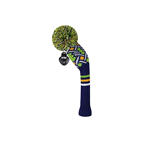 Scott Edward 1PCS Knit Pom Pom HybridUT Club Protector Golf Club Cover with Rotating Number TagsSoftPortableFour Color Pattern - Image 1