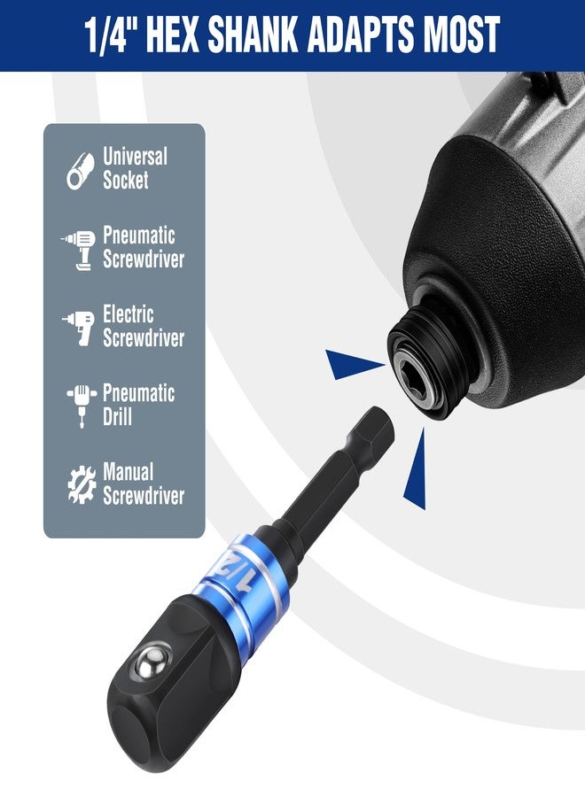 WORKPRO Impact Grade Socket Adapter Set, 1/4", 3/8", & 1/2" Drive, Extension Driver Bit With Holder, for Power Drill to High Torque Impact Wrench - Image 3
