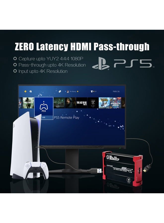 MiraBox Capture Card,USB 3.0 HDMI Game Capture Card Device With HDMI Loop-out Support HD Video HDCP 1080P Windows 7 8 10 Linux Youtube OBS Twitch for PS3 PS4 Xbox Wii U Streaming and Recording, HSV321 - Image 2