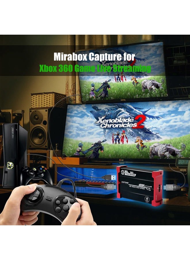 MiraBox Capture Card,USB 3.0 HDMI Game Capture Card Device With HDMI Loop-out Support HD Video HDCP 1080P Windows 7 8 10 Linux Youtube OBS Twitch for PS3 PS4 Xbox Wii U Streaming and Recording, HSV321 - Image 3