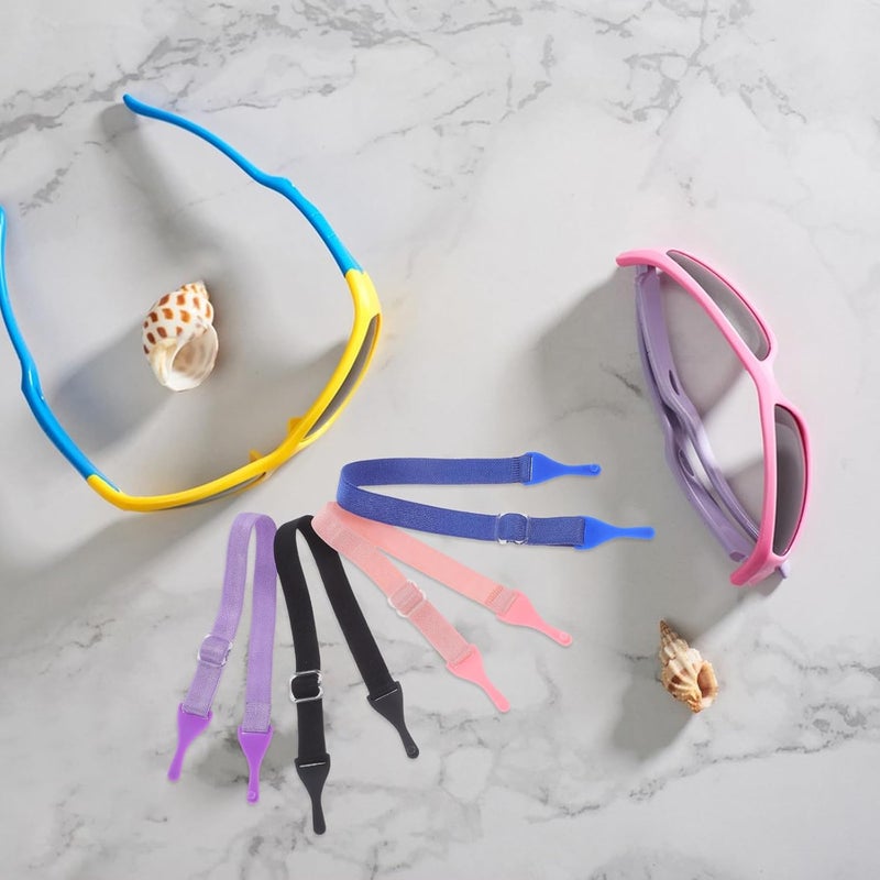 Adjustable Eyeglasses Lanyards, Elastic Glasses Hanging Ropes with Buckle, 4pcs Set in Purple, Blue, Black, and Pink, Suitable for Eyeglasses Safety and Daily Use Random Color - Image 5