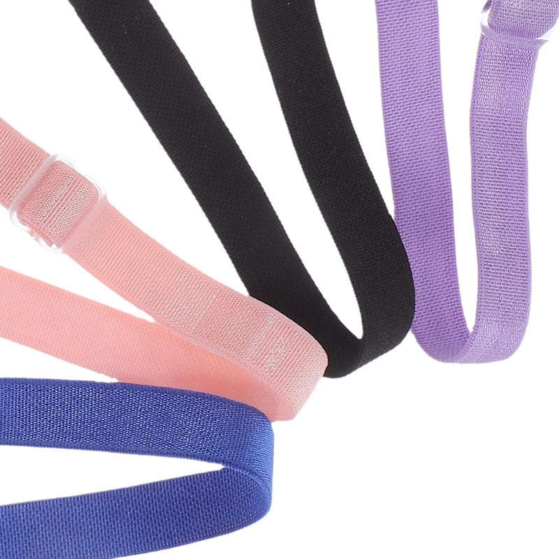 Adjustable Eyeglasses Lanyards, Elastic Glasses Hanging Ropes with Buckle, 4pcs Set in Purple, Blue, Black, and Pink, Suitable for Eyeglasses Safety and Daily Use Random Color - Image 2