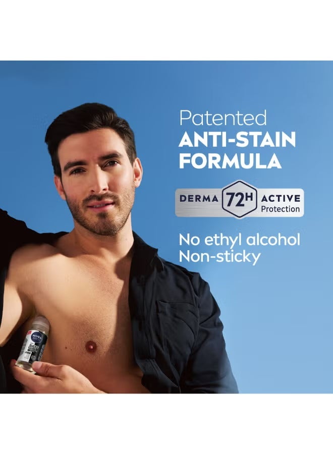 Nivea MEN Black And White Invisible Antiperspirant Roll-On Deodorant 50ml - Image 4