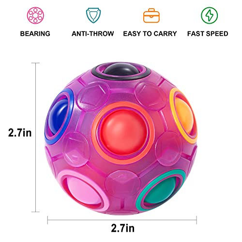 Vdealen Magic Rainbow Puzzle Ball Fidget Ball Puzzle Brain Teaser Fidget Toy Birthday Party Easter Valentines Christmas Stocking Stuffers for Kids Teen Adults - Image 5