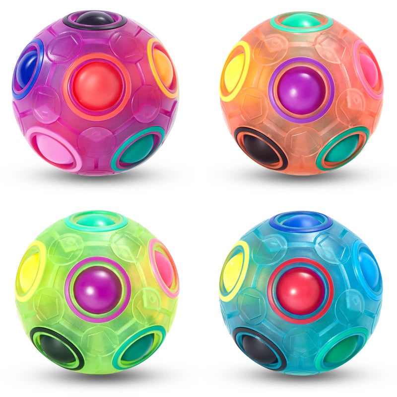 Vdealen Magic Rainbow Puzzle Ball Fidget Ball Puzzle Brain Teaser Fidget Toy Birthday Party Easter Valentines Christmas Stocking Stuffers for Kids Teen Adults - Image 3