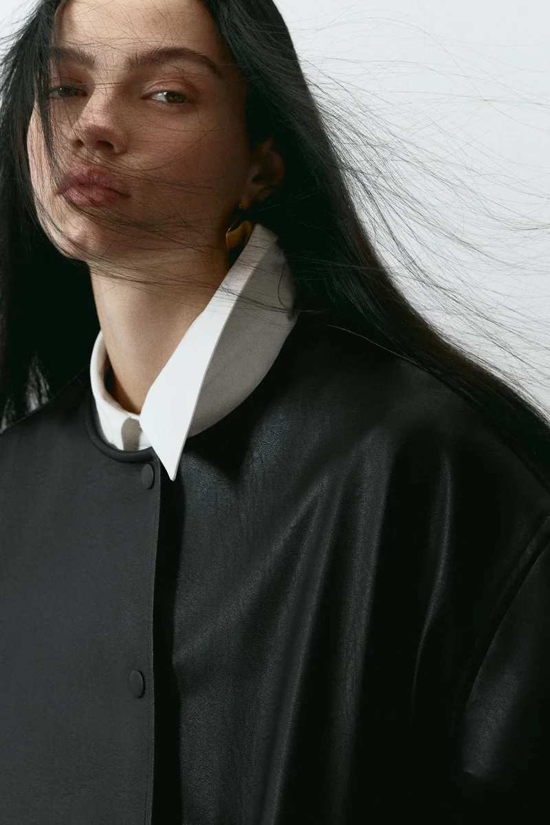 اتش اند ام جاكيت بومر من النسيج المطلي