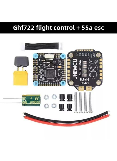 JHEMCU Tianjin Airlines F7 Flying Tower F722 Flight Control Bluejay Bluebird 8-bit 60A 4-in -1 Electric Tuning-Color:55a Flying Tower (ghf 722 Flight Control + 55a Esc)-Specifications:Jhemcu F722 Flying Tower