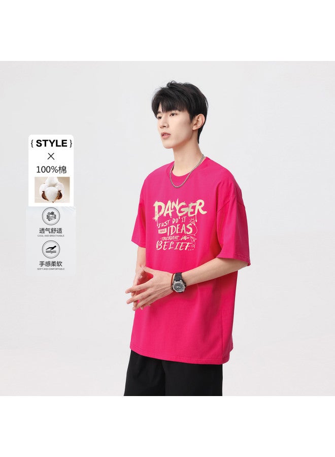 Baleno Men's Short Sleeve T-shirt - Trendy Hong Kong Style Fashion, Lightweight Pure Cotton Comfortable Loose Fit Summer Casual Top - Image 2