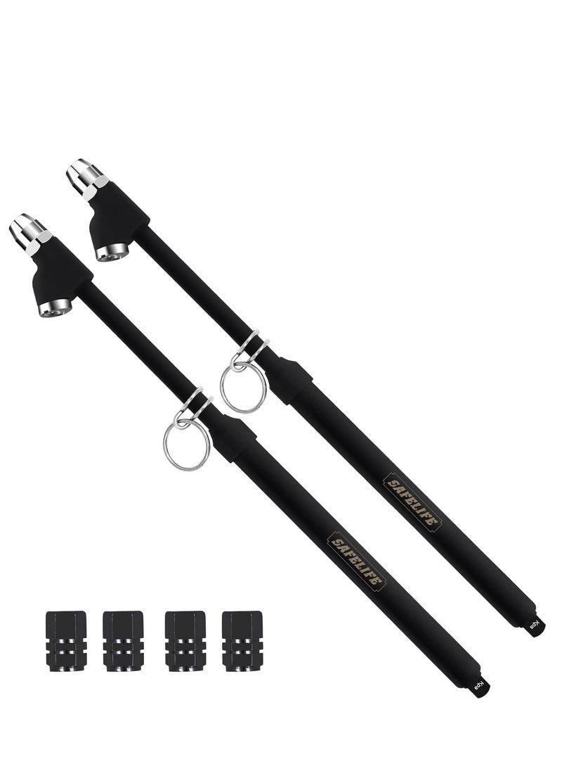 Heavy Duty Tire Pressure Gauge Straight on Dual Head Air Pressure Gauge 10-150PSI 100-1000KPa Tire Air Gauge Non-Slip Handle and Extended Tube for Semi Truck Car RV Van 2 Pack
