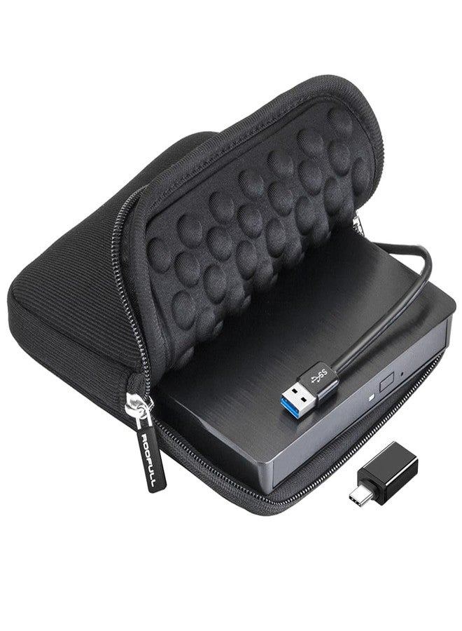 ROOFULL USB 3.0 External DVD Drive with Protective Storage Carrying Case Bag, Portable CD DVD +/-RW Drive Burner, Compatible for Windows 10/8 / 7 Laptop Computer PC of HP Dell LG Asus Acer LG Lenovo - Image 1