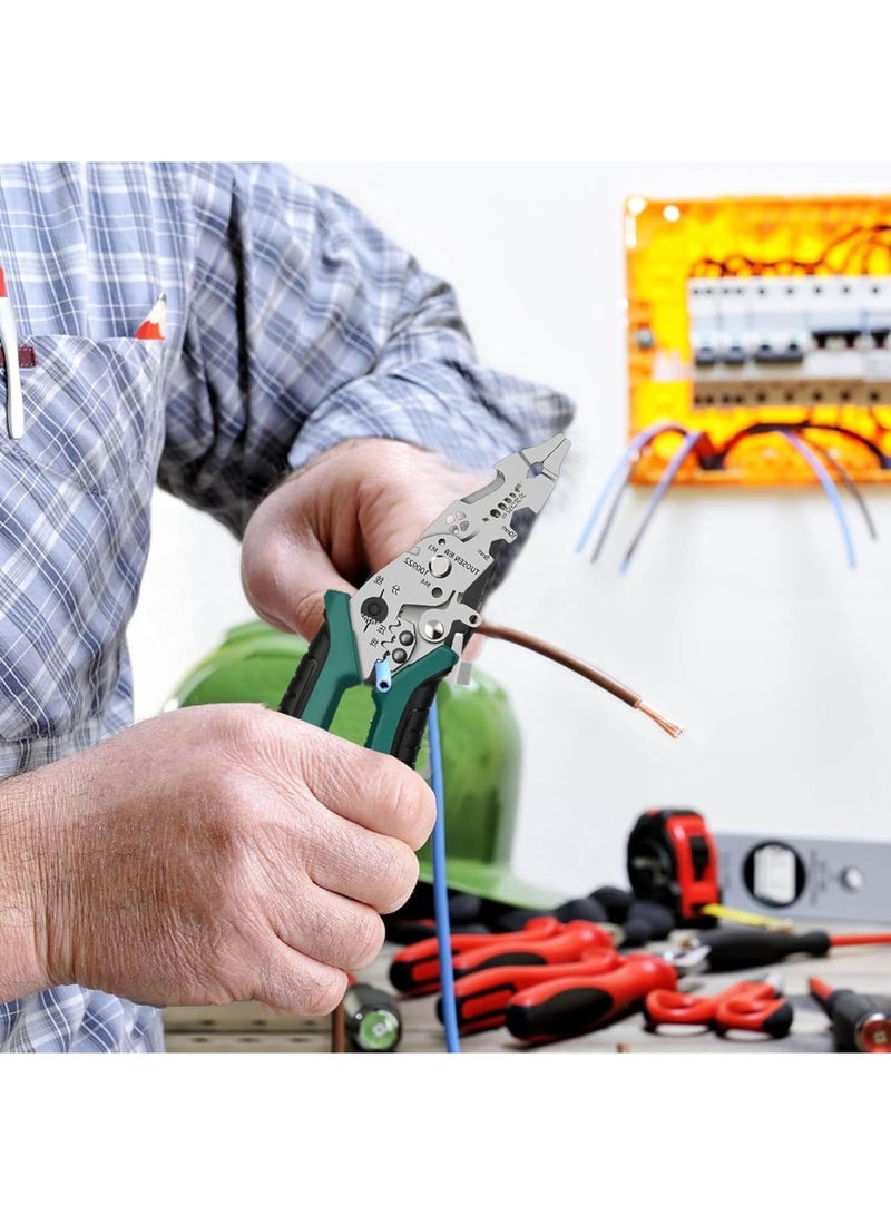 SOLARAE Wire Stripper Cutter, Multi-Function Wire Stripping Tool, Professional Handle Design Wire Cutter, Universal Wire Cutters and Crimping Tool, Multifunctional Electrician Pliers for Crimping, Cutting - Image 3