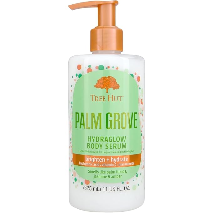 Tree Hut Palm Grove Hydraglow Body Serum, Brighten & Hydrate, with Hyaluronic Acid, Vitamin C & Niaciamide, 11 Oz. - Image 1