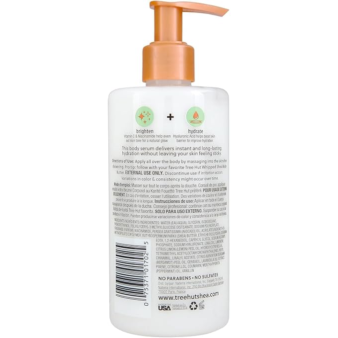 Tree Hut Palm Grove Hydraglow Body Serum, Brighten & Hydrate, with Hyaluronic Acid, Vitamin C & Niaciamide, 11 Oz. - Image 2