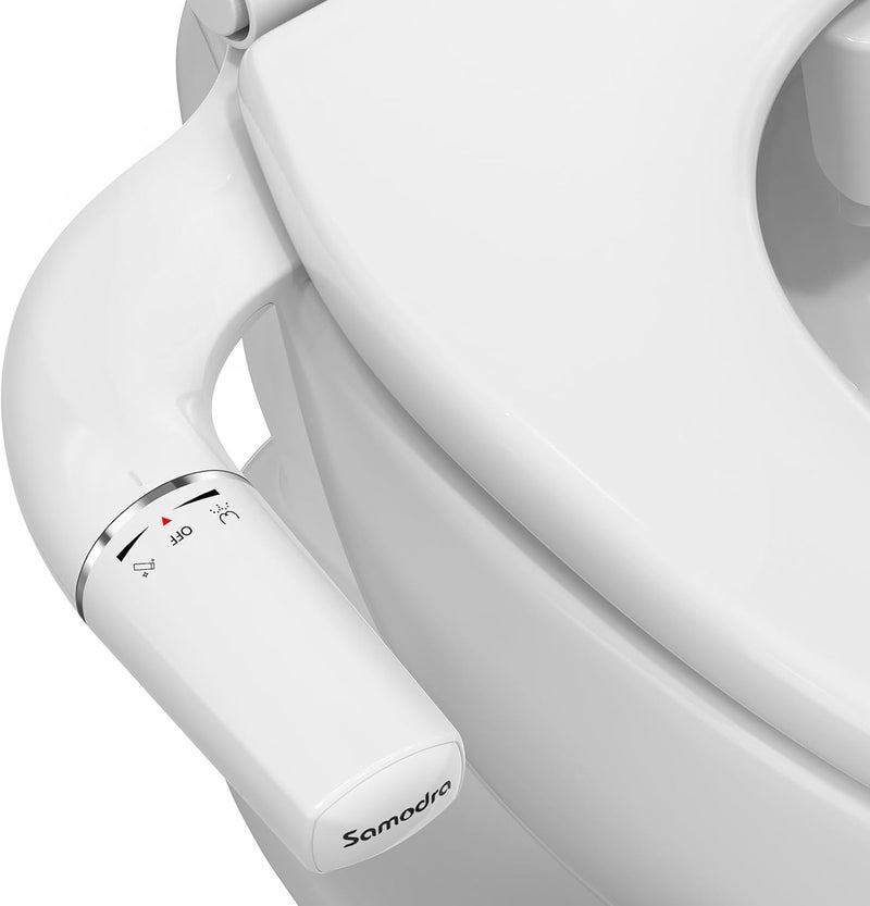 SAMODRA Ultra-Slim Bidet Attachment for Toilet - Self Cleaning Nozzle Hygienic Bidets for Existing Toilets with Adjustable Water Pressure Fresh Water Sprayer - Easy to Install - Image 1