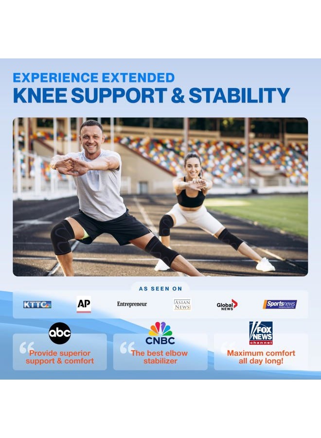 MODVEL Knee Support Set for Men and Women - Stable Support for Sports, Training, Fitness, Hiking, Everyday Use - Comfortable, Skin-friendly, Breathable Bandage Made of Soft Nylon Latex Fabric - Image 3