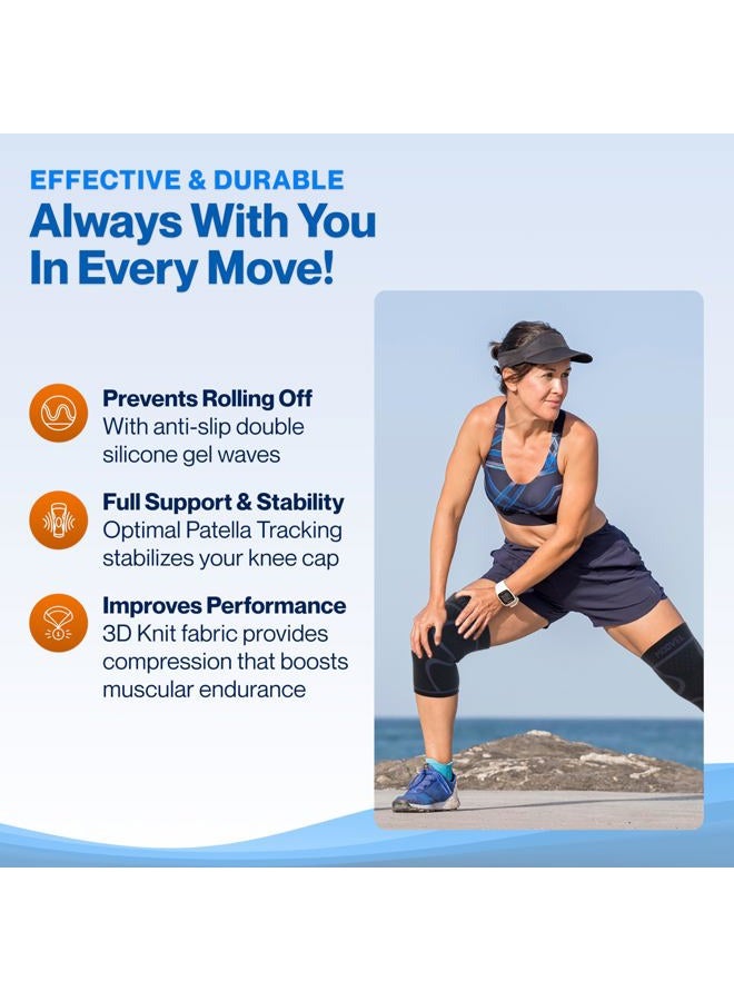 MODVEL Knee Support Set for Men and Women - Stable Support for Sports, Training, Fitness, Hiking, Everyday Use - Comfortable, Skin-friendly, Breathable Bandage Made of Soft Nylon Latex Fabric - Image 4