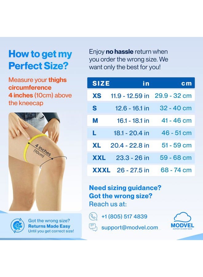 MODVEL Knee Support Set for Men and Women - Stable Support for Sports, Training, Fitness, Hiking, Everyday Use - Comfortable, Skin-friendly, Breathable Bandage Made of Soft Nylon Latex Fabric - Image 5