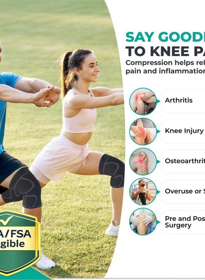 MODVEL Knee Support Set for Men and Women - Stable Support for Sports, Training, Fitness, Hiking, Everyday Use - Comfortable, Skin-friendly, Breathable Bandage Made of Soft Nylon Latex Fabric - Image 2