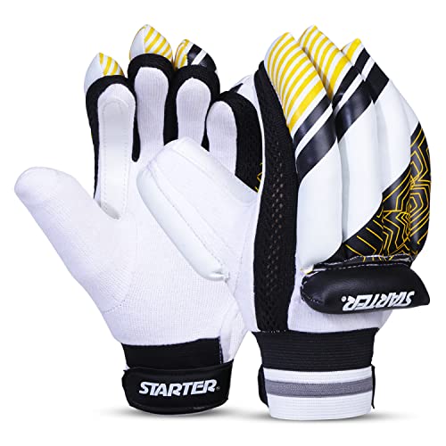 Starter Cricket Batting Gloves for Right Handed Batsmen with Cotton Palm for Beginners-Kids, Ideal for Leather Cricket Ball, Multicolor - Image 1