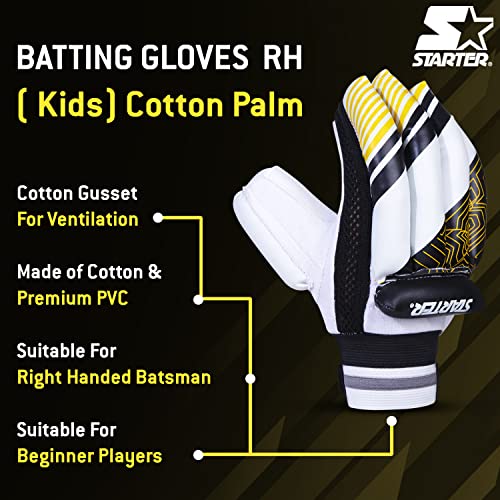 Starter Cricket Batting Gloves for Right Handed Batsmen with Cotton Palm for Beginners-Kids, Ideal for Leather Cricket Ball, Multicolor - Image 4