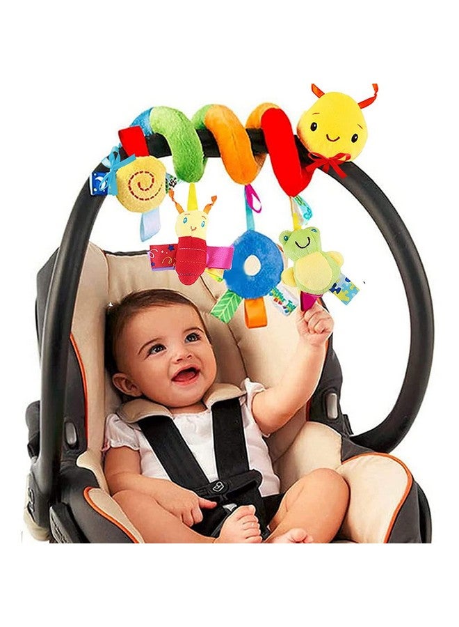 FPVERA Baby Crib Hanging Rattles Toys - Infant Baby Worm Crib Bed Around Rattle Bell Cartoon Insect Spiral Hanging Toy with Ringing Bell for Infants Bed Stroller Car Seat Bar for Babies Boys and Girls  - Image 1