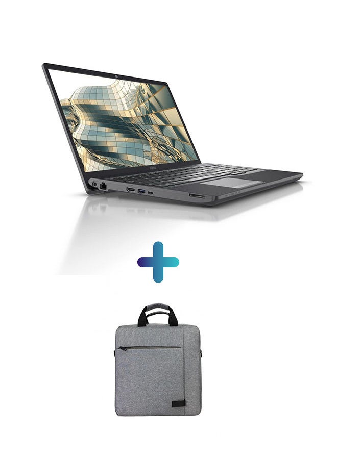 Fujitsu A3511 Laptop With 15.6 Inch FHD/ Core I3-1115G4 /8 GB Ram /256 GB SSD /Intel UHD Free Dos/ English/Arabic Black With Okade T49 Laptop Bag Grey  - Image 1