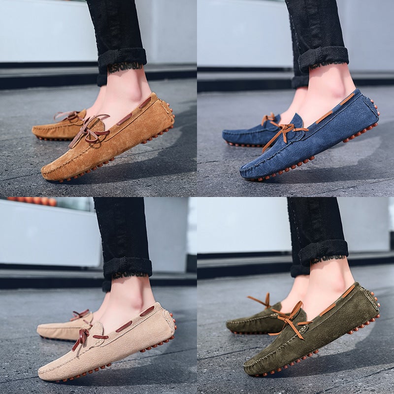 Large Size Men'S Casual Genuine Leather Pigskin Beanie Shoes Popular Slip-On Men'S Leather Shoes - Image 4