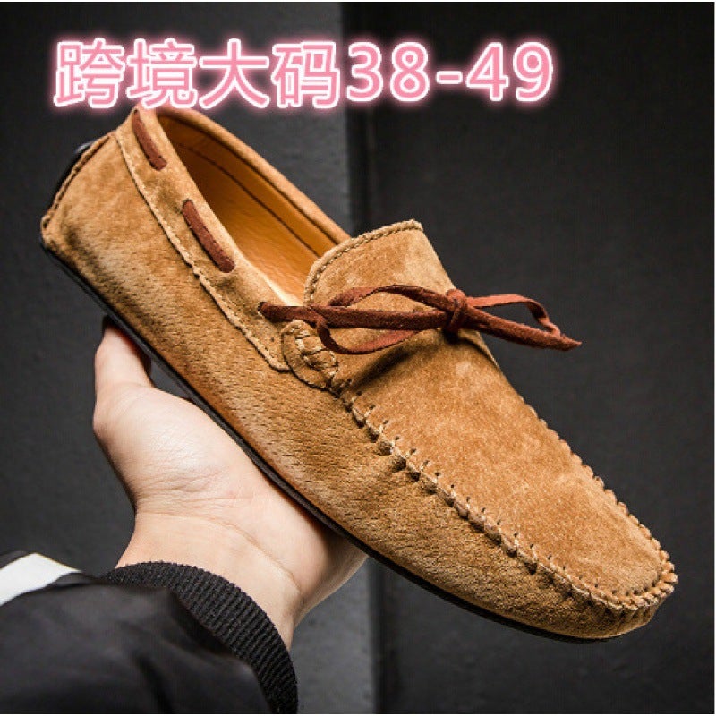 Large Size Men'S Casual Genuine Leather Pigskin Beanie Shoes Popular Slip-On Men'S Leather Shoes - Image 2