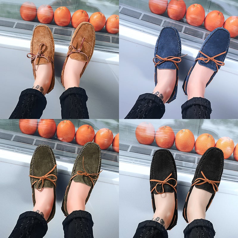 Large Size Men'S Casual Genuine Leather Pigskin Beanie Shoes Popular Slip-On Men'S Leather Shoes - Image 3