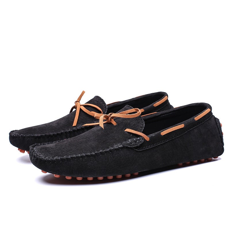 Large Size Men'S Casual Genuine Leather Pigskin Beanie Shoes Popular Slip-On Men'S Leather Shoes - Image 1