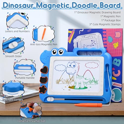 AiTuiTui Magnetic Drawing Board Toddler Toys Gift for Girls Boys, Color Sketch Writing Scribble Doodle Pad Travel Games, Educational Learning Kids Toys for Toddlers Birthday Stocking Stuffers (Blue) - Image 4