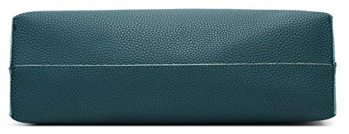 Dreubea Women's Soft Faux Leather Tote Shoulder Bag from, Big Capacity Tassel Handbag Dark Teal - Image 4