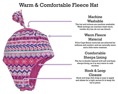 N'Ice Caps N’Ice Caps Toddler Baby Winter Hat Mitten Set – Kids Boys Girls Gloves Fleece Sherpa Lined (Fair Isle Print, 2-3 Years) - Image 4