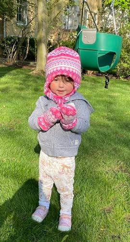 N'Ice Caps N’Ice Caps Toddler Baby Winter Hat Mitten Set – Kids Boys Girls Gloves Fleece Sherpa Lined (Fair Isle Print, 2-3 Years) - Image 3