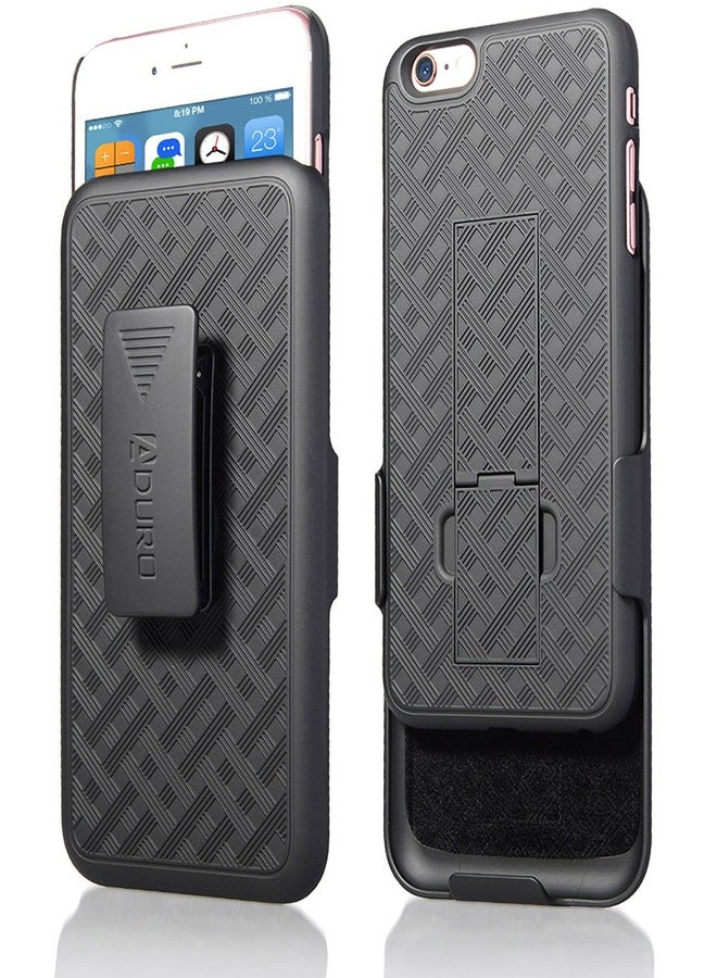 أدورو جراب Aduro COMBO لهاتف iPhone 6S Plus / 6 Plus (فقط)، جراب نحيف للغاية مع مسند مدمج وحافظة بمشبك حزام دوار لهاتف Apple iPhone 6S Plus / 6 Plus - Image 1