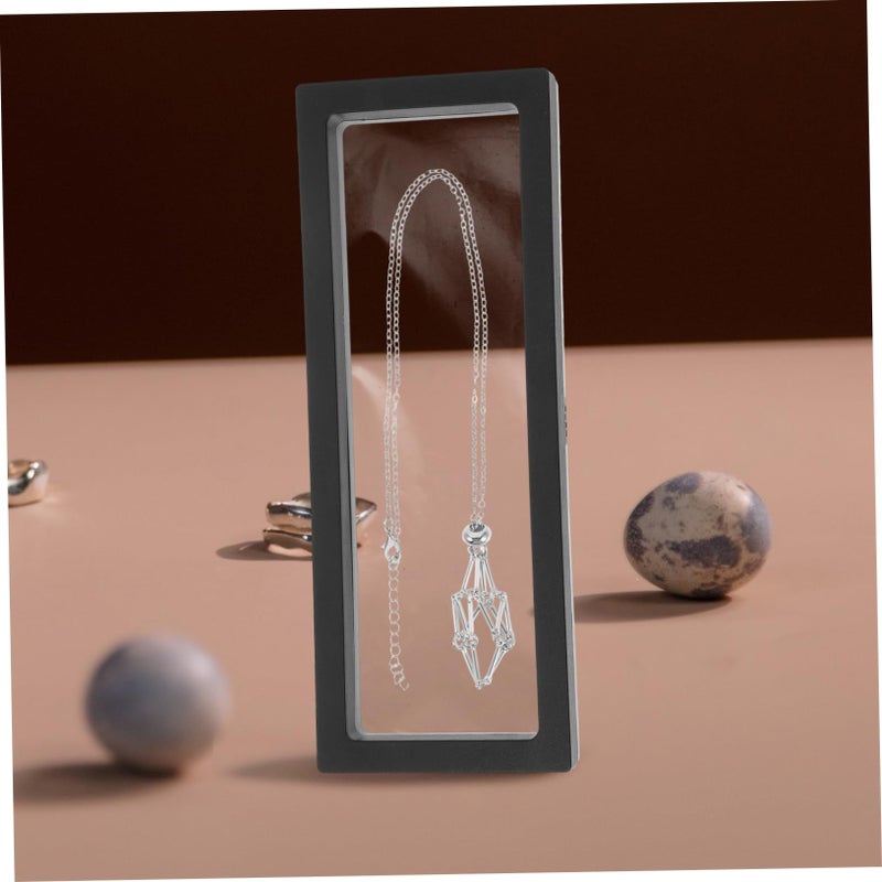 إطار عرض عائم من OUNONA لحالات الميداليات والمجوهرات والتذكارات بتصميم فيلم بولي إيثيلين أسود - Image 5