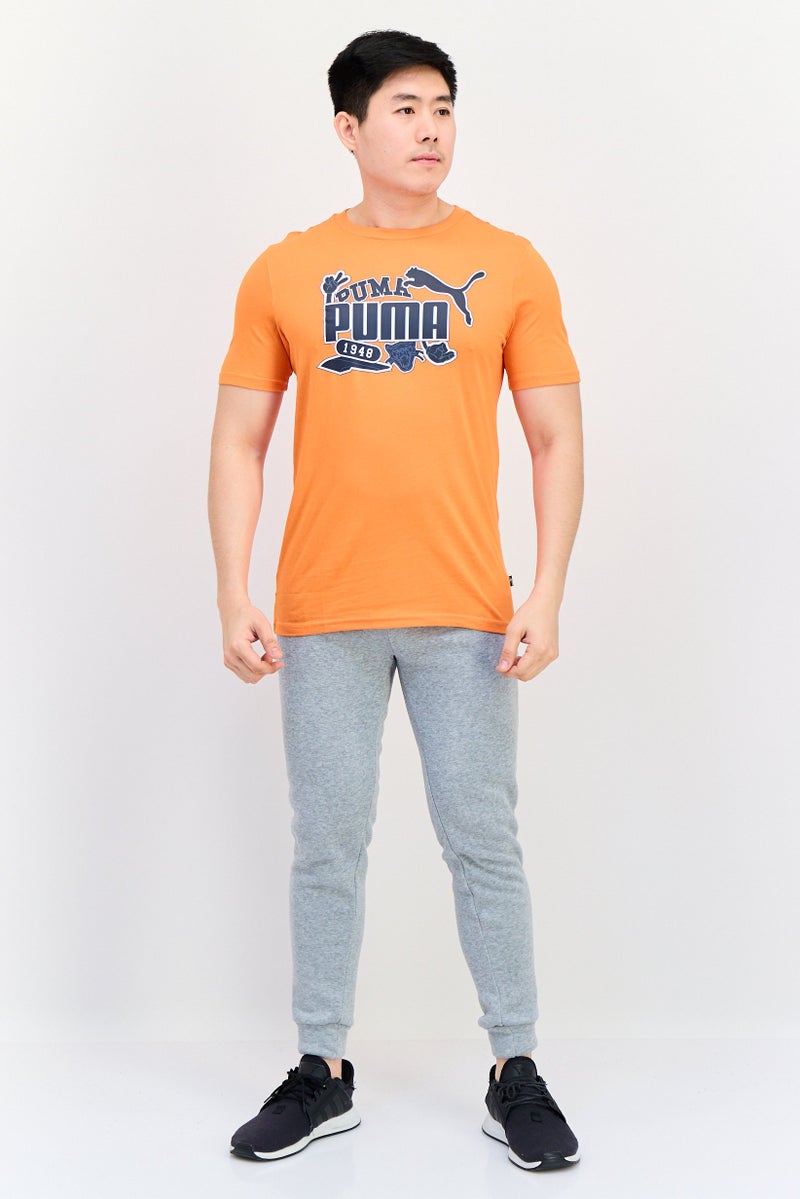 PUMA Men Sportswear Fit Short Sleeve Outdoor T-Shirt, Orange - Image 4