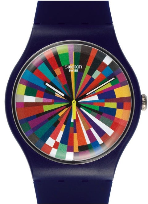 Unisex Color Explosion Quartz Movement Water Resistant Wrist Watch - 41 Mm