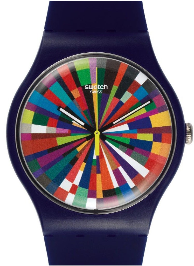 Unisex Color Explosion Quartz Movement Water Resistant Wrist Watch - 41 Mm