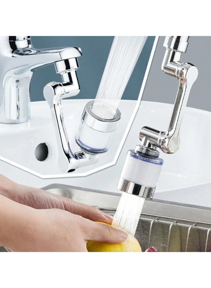 1080 Degree Rotating Bathroom Faucet Filter with 4 Filter Cartridges Sink Faucet Filter Faucet Extender for Kitchen and Bathroom with Installation Tools - Image 3