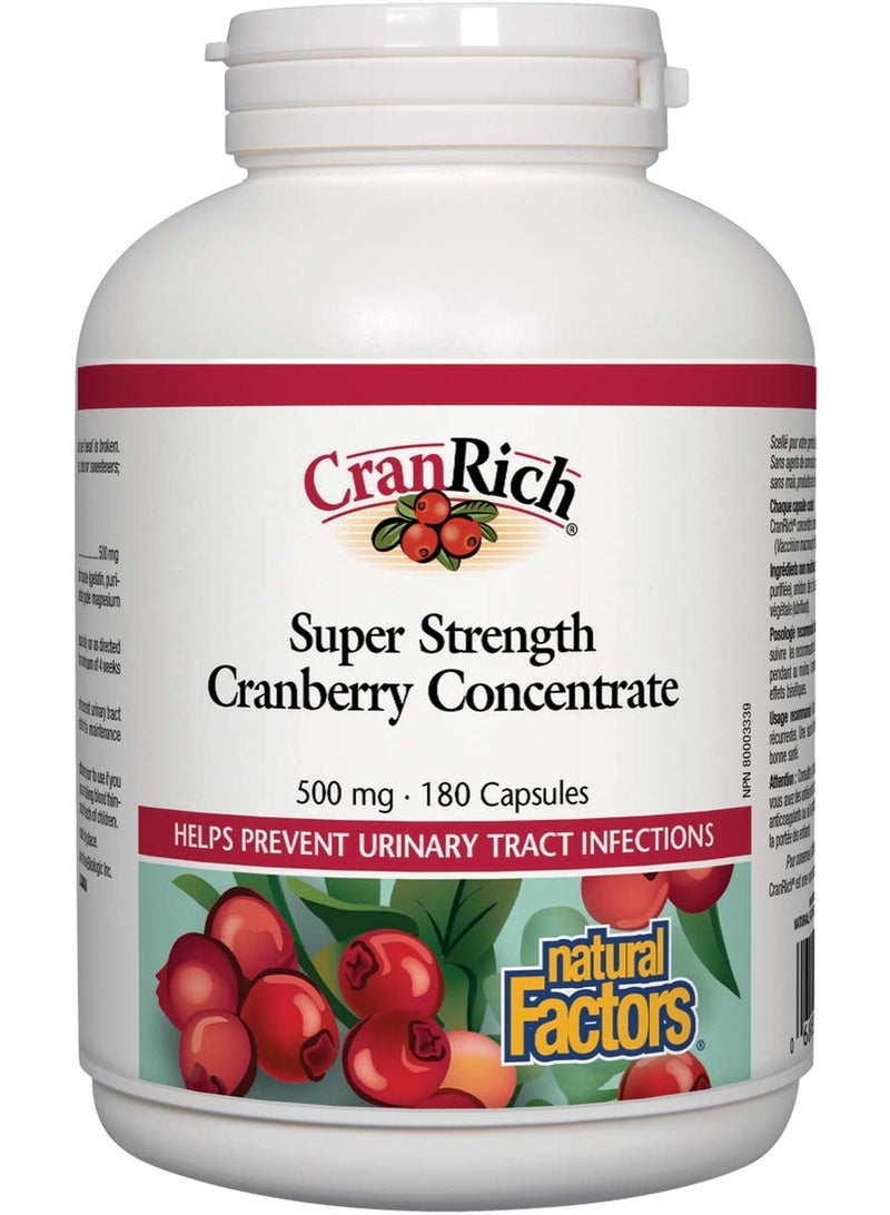 natural Factors Natural Factors  Super Strength Cranberry Concentrate, 500 mg, 180 Capsules