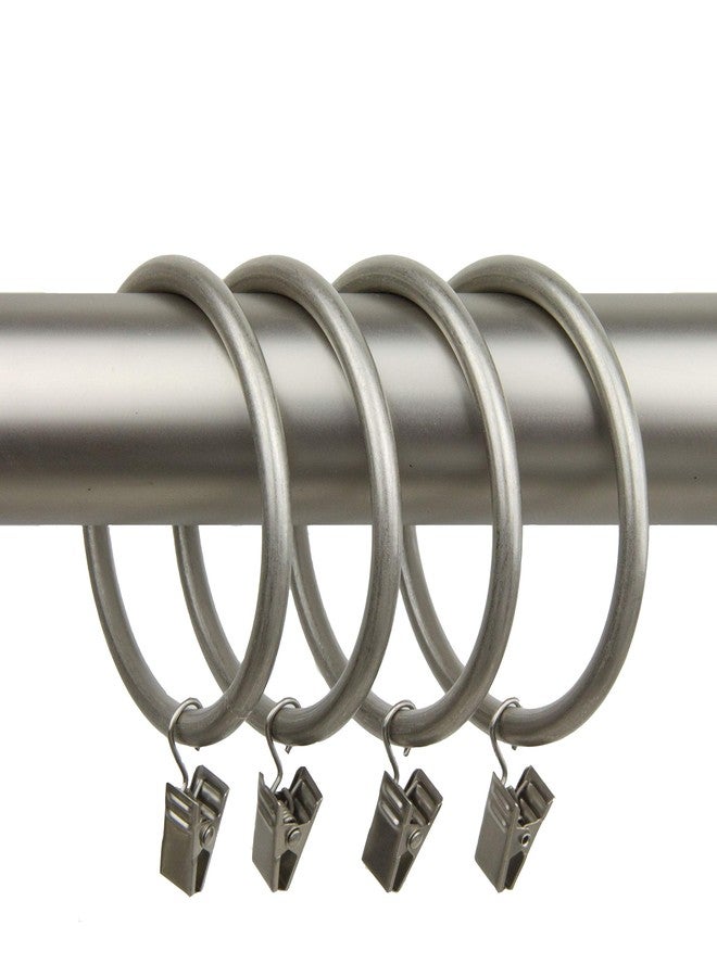 Rod Desyne 1931-15 2-1/2" Curtain Rings with Clip, Satin Nickel - Image 1