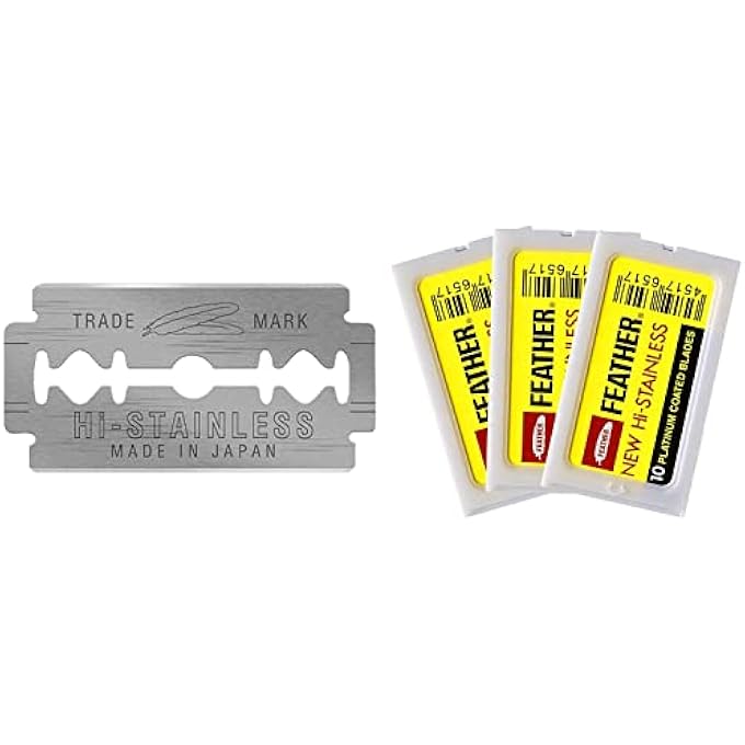 فيذر ريشة شفرات حلاقة مزدوجة الحواف 30 قيراط - Image 2