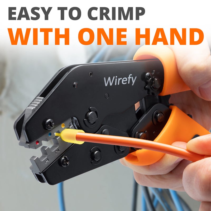 Wirefy Crimping Tool Set 11 PCS - High Leverage Wire Crimper 9" - Heat Shrink, Nylon, Insulated Flag, Non-Insulated Connectors - Image 5