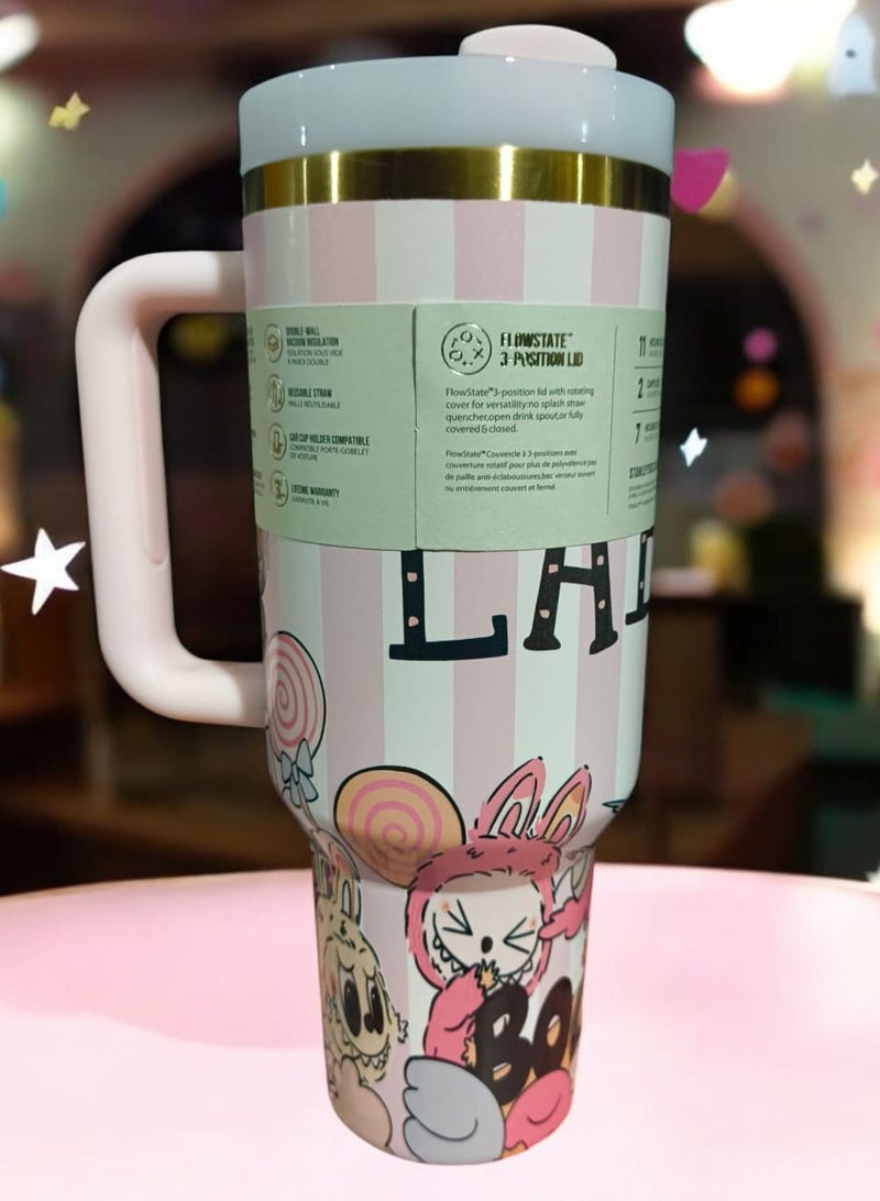 ستانلي كوب ستانلي كوينشر H2.0 فلو ستيت معزول بالفراغ من الفولاذ المقاوم للصدأ مع غطاء وقشة للماء والشاي المثلج أو القهوة والعصائر وغيرها، سعة 40 أونصة - Image 4