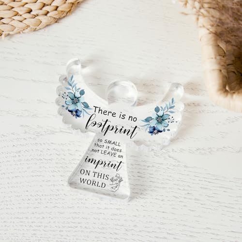 Xendelow Sympathy Gifts, Miscarriage Gifts for Mothers, Remembrance Gift, Remember Me Grieving Present, Baby Footprint Memorial Angel Acrylic Decor, Funeral in Memory of Loss of Baby, Infant Loss Sympathy Gift - Image 4
