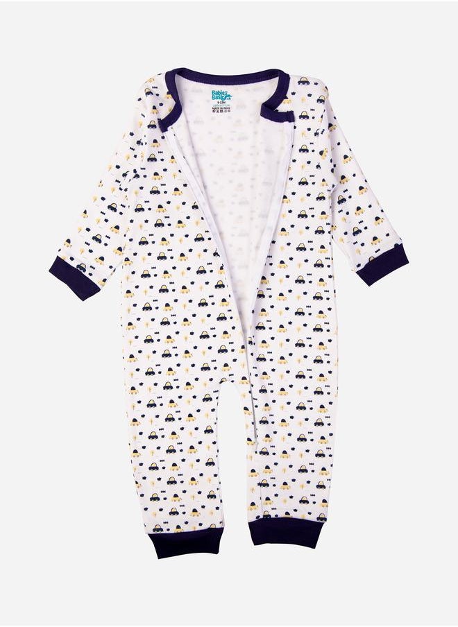 Babies Basic Car Graphic Print Long Sleeves Sleepsuit by Styli  - Image 1