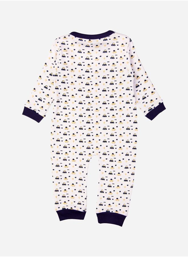 Babies Basic Car Graphic Print Long Sleeves Sleepsuit by Styli  - Image 2